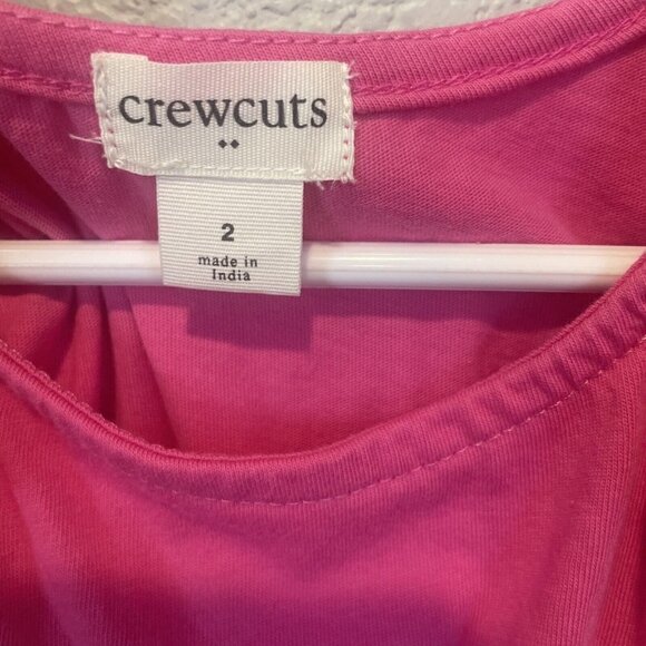 J CREW Crewcuts Baby Girl 2T Dress Blue White Pink Flutter Sleeve - Picture 5 of 8